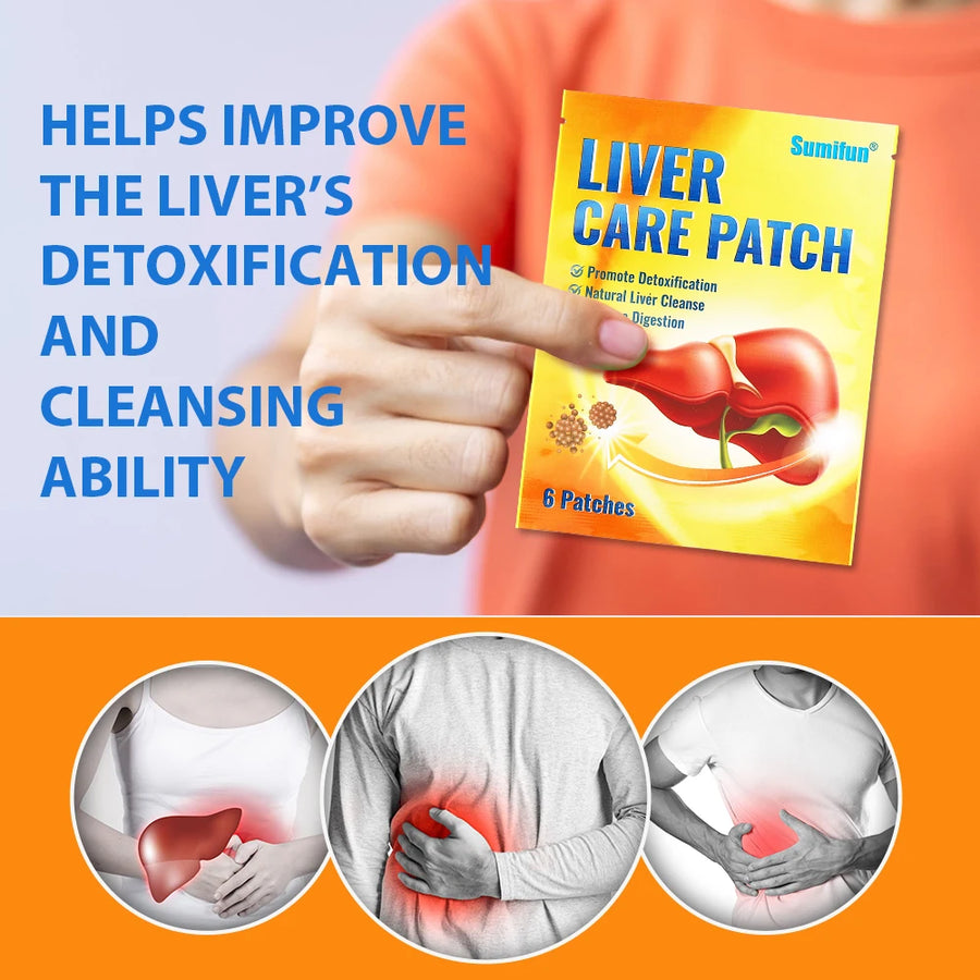 6Pcs Liver Care Patch Cleanse Detox Herbal Medical Liver Health Care Plaster Body Fatigue Relief Promote Digestion Patch