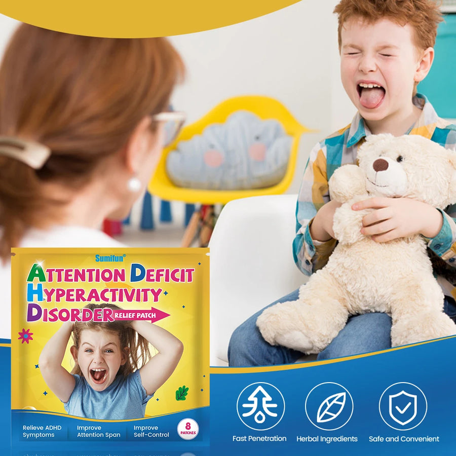 8/40/80Pcs  Attention Deficit Hyperactivity Disorder Patch Child ADHD Sticker Focus Attention Decompression Care Plaster