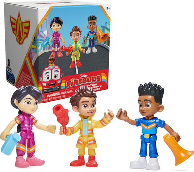 Junior Firebuds Action Figures Gift Pack with 3 Collectible Kids Toys: Bo, Jayden and Violet and Accessories, for Ages 3 and Up