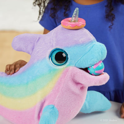 Wavy the Narwhal Interactive Animatronic Plush Toy, Electronic Pet, 80+ Sounds and Reactions, Rainbow Plush, Ages 4 and Up