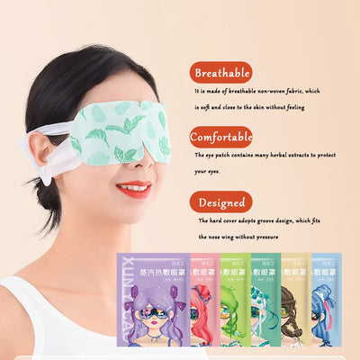 5Pcs Anime Steam Eye Mask Eyes Care Warm Spa Masks Relax anti Dark Circles Moisturizing Hot Compress Fragrant Eye Patches