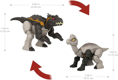 Jurassic World Fierce Changers 2-In-1 Dinosaur Action Figure, Toy Tranforms from Brachiosaurus to Indoraptor in 16 Steps