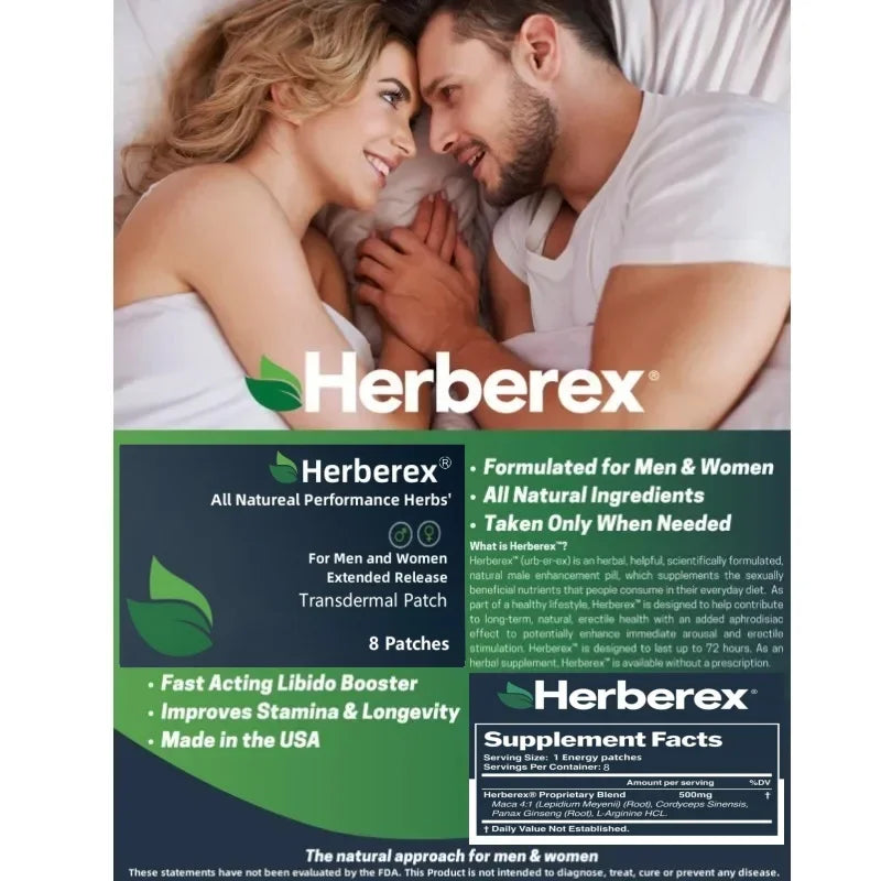 Herberex #1 Male Enhancement Make Penis Bigger Dick Enlargement Growth 20Cm. Made in the USA. 8 Week Supply.