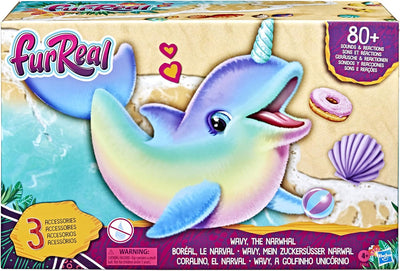 Wavy the Narwhal Interactive Animatronic Plush Toy, Electronic Pet, 80+ Sounds and Reactions, Rainbow Plush, Ages 4 and Up