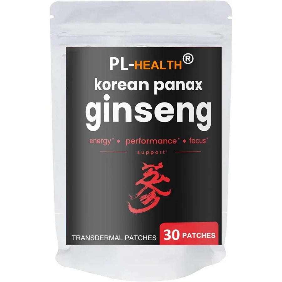 Korean Korean Red Ginseng Root Transdermal Patches for Energy, Focus, Performance, Vitality & Immune 30 Patches