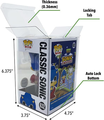 (10 Pack)  Pop Protector Compatible with - 4" Inch Funko POP! Figures, Strong, Clear Pop Case, Acid Free